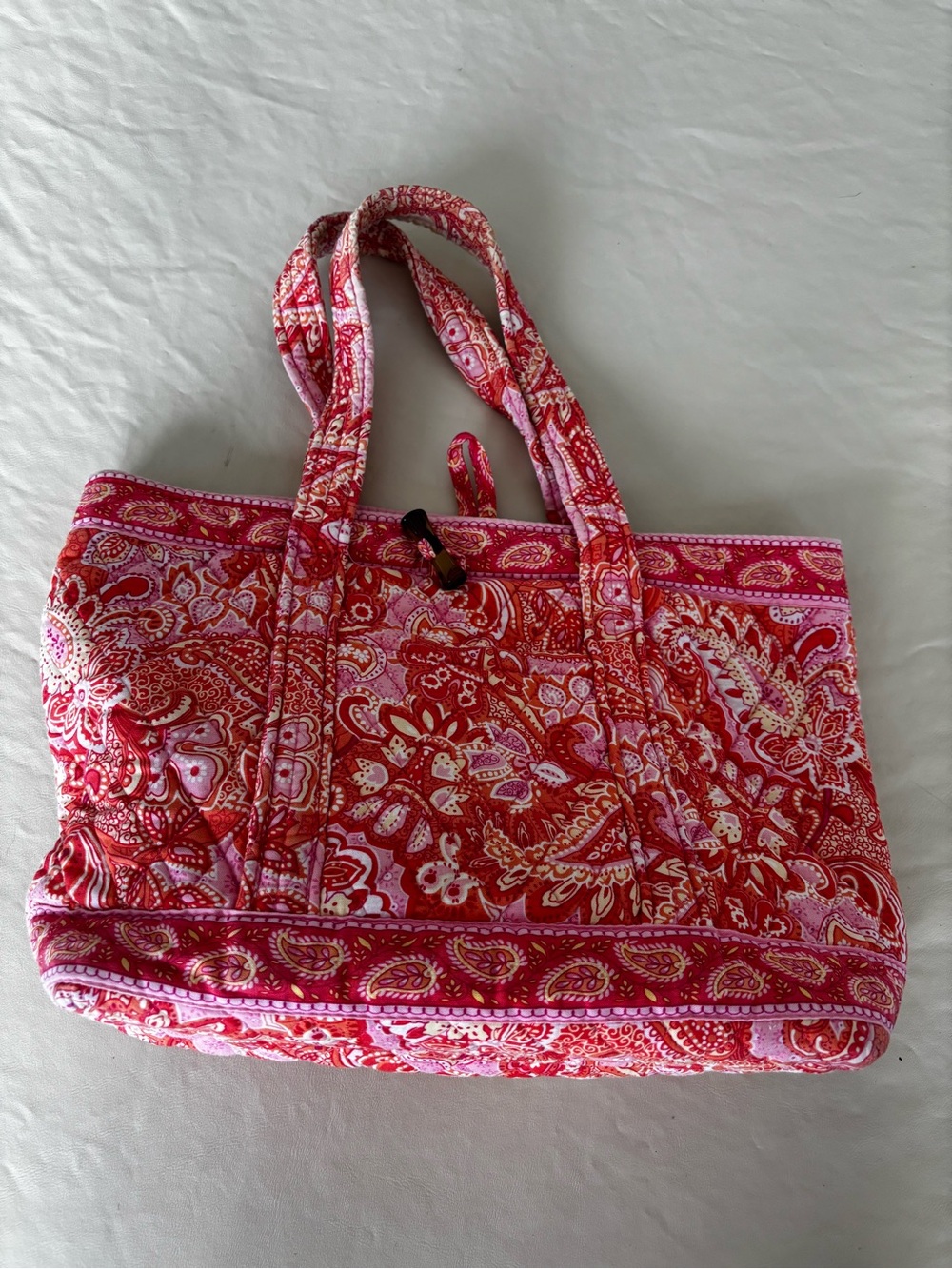 Vera Bradley Retired Sherbet Paisley Quilted Tote LIKE NEW